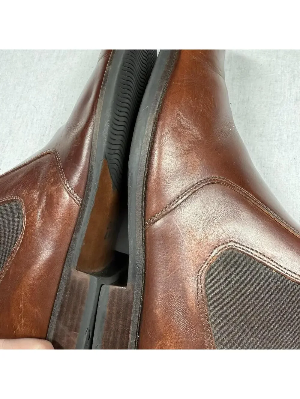 JOHNSTON & MURPHY‎ Chelsea Boots Men Sz 8M Brown Leather Comfort Chukka Shoes